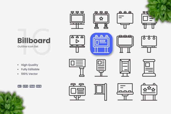 Billboard Icons: Versatile and Professional Design for Every Project