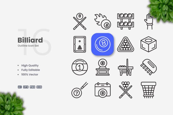 Billiard Icon: A Versatile and Professional Design for Multiple Applications