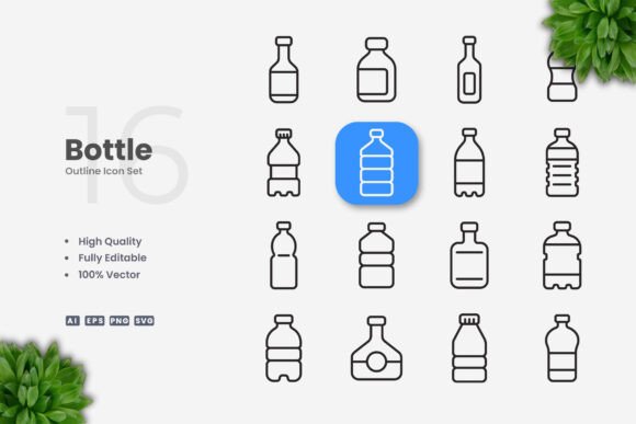 Bottle Icons: Simple, Clean, and Versatile