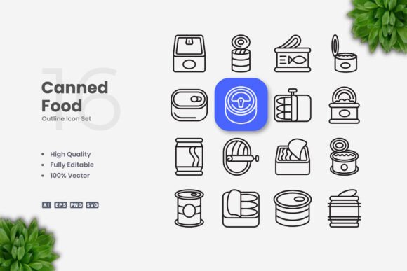 Canned Food Icons: A Versatile Design Resource for Modern Projects