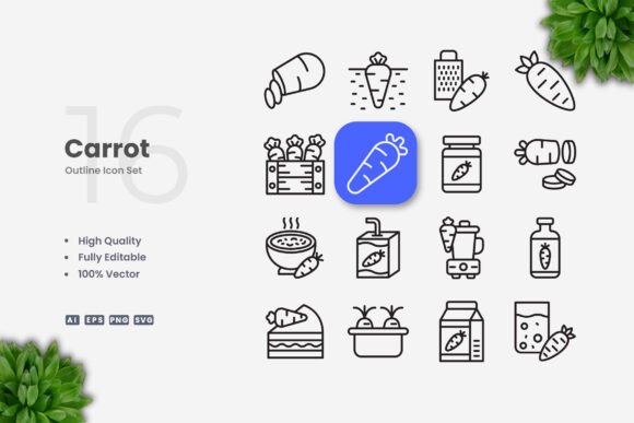 Carrot Icons: Simple, Clean, and Versatile Design
