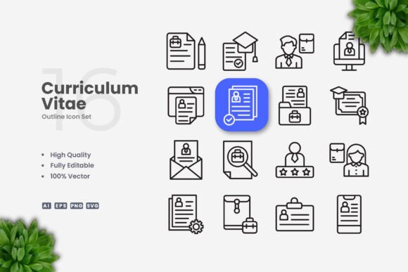 Curriculum Vitae Icons: Clean and Versatile Design
