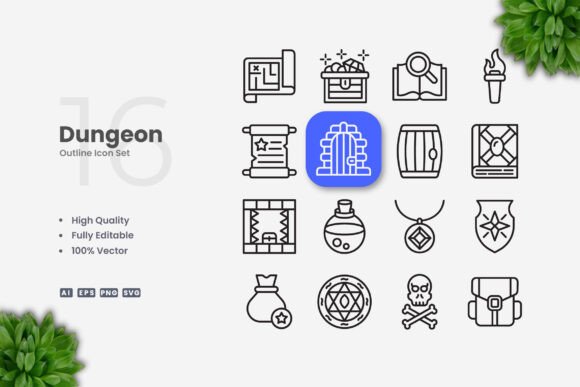 Dungeon Icons: Simple and Clean Design for Every Project