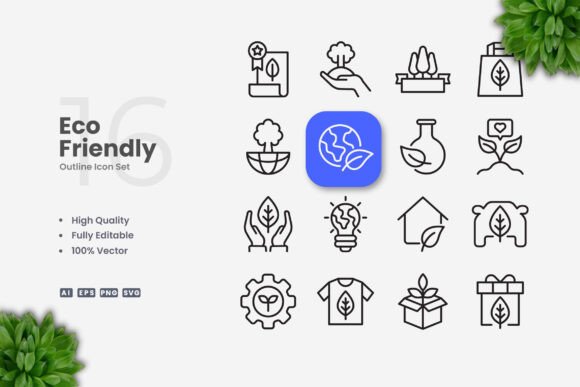 Eco Friendly Icons: Simple, Clean, and Perfect for Every Project