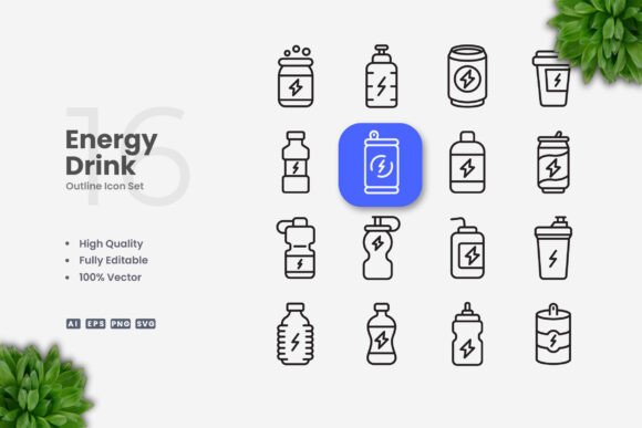 Energy Drink Icons: A Versatile Design Tool for Modern Creators