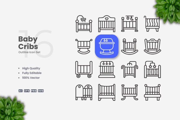 Enhancing Visual Communication with Baby Cribs Icons