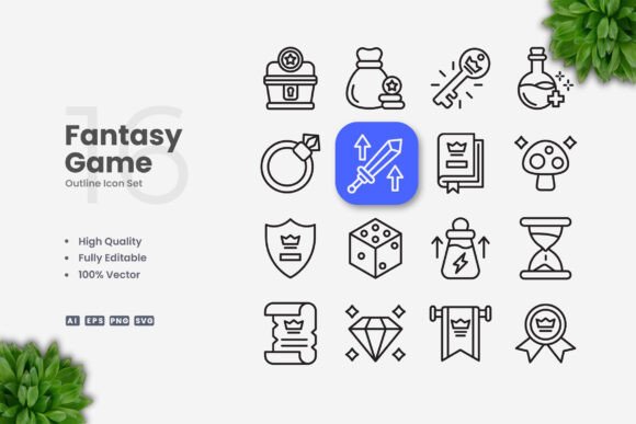 Fantasy Game Icons for Creative Projects