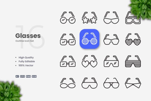 Glasses Icons: A Versatile and Professional Design Solution