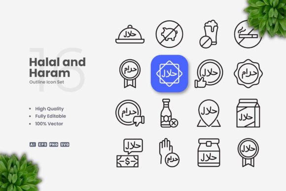 Halal and Haram Icons for Streamlined Design Workflows