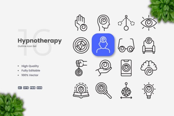 Hypnotherapy Icons: Simple and Clean Design