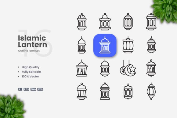Islamic Lantern Icons: A Versatile Design Solution for Modern Projects