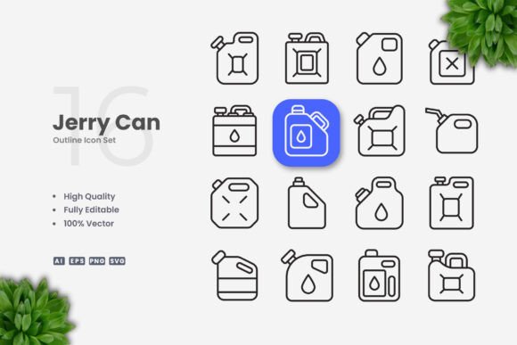 Jerry Can Icons for Versatile Design Projects