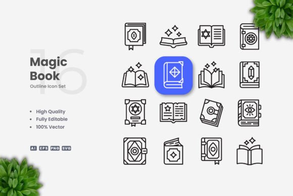 Magic Book Icons for Creative Projects