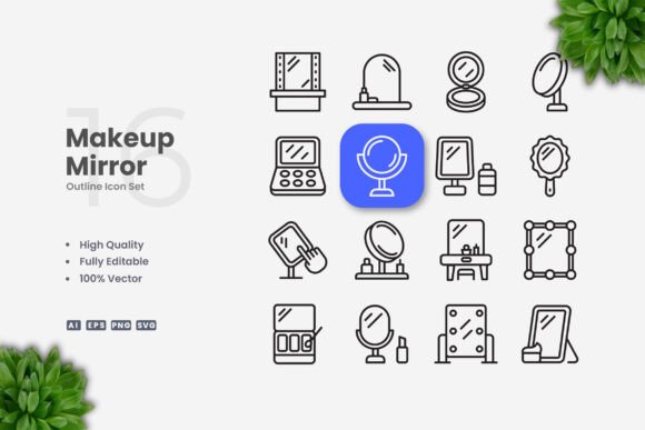 Makeup Mirror Icons: A Versatile Design Element for Modern Creativity