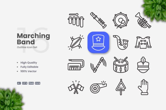 Marching Band Icons for Modern Design Needs