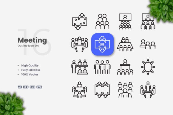 Meeting Icons for Clean Design