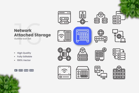 Network Attached Storage Icons