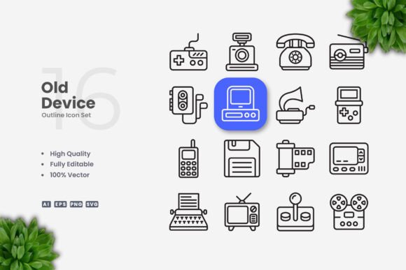 Old Device Icons for Modern Design